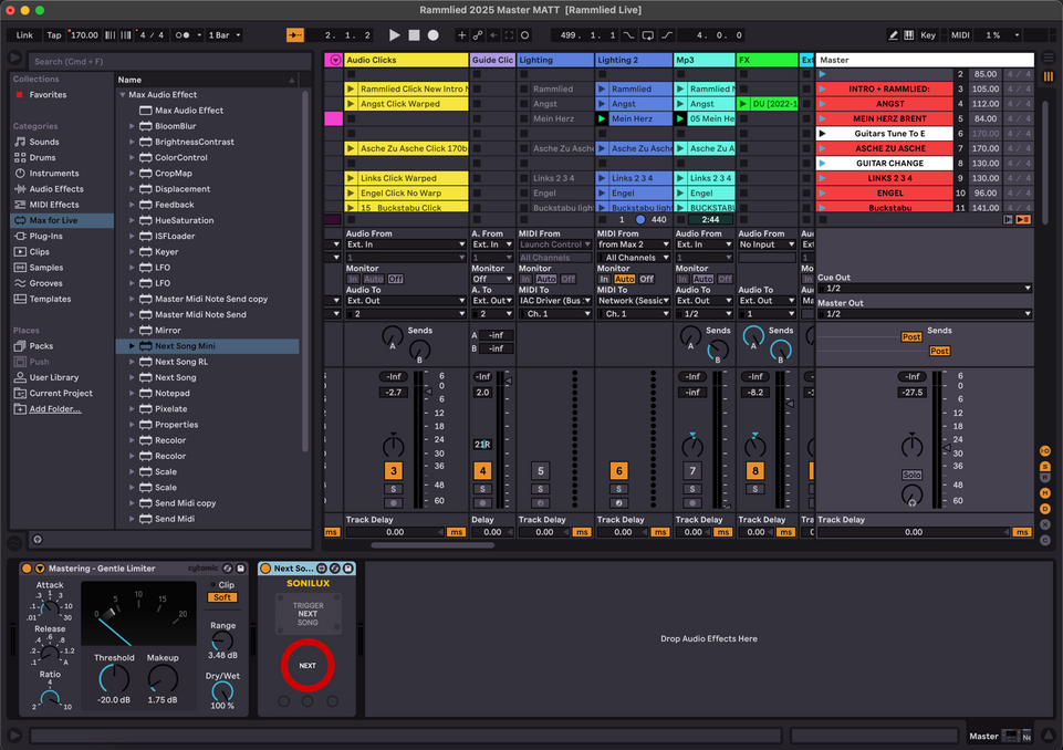 Next Song Mini - Trigger Next Song Session View  - Ableton