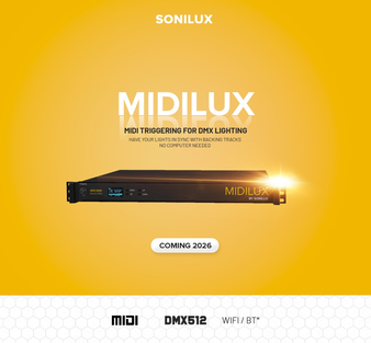 MIDILUX by Sonilux. Coming soon.

 #midi #dmx #dmxrecorder #lighting #dmxlighting #lightingtech