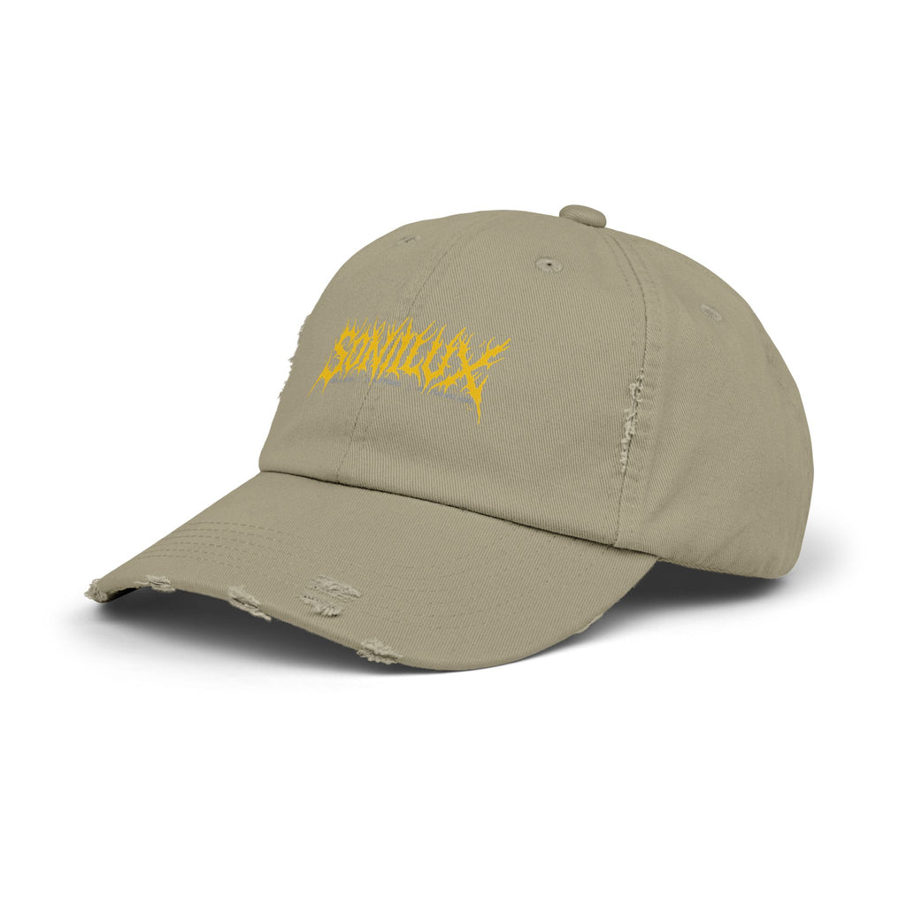 Sonilux - Distressed Dad Hat - Black Metal Logo