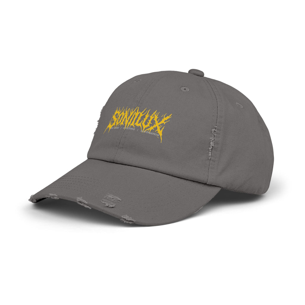 Sonilux - Distressed Dad Hat - Black Metal Logo