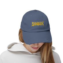 Load image into Gallery viewer, Sonilux - Distressed Dad Hat - Black Metal Logo