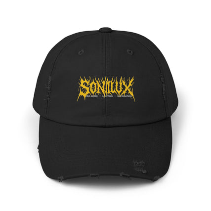 Sonilux - Distressed Dad Hat - Black Metal Logo