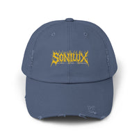 Sonilux - Distressed Dad Hat - Black Metal Logo