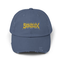 Load image into Gallery viewer, Sonilux - Distressed Dad Hat - Black Metal Logo