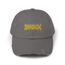 Load image into Gallery viewer, Sonilux - Distressed Dad Hat - Black Metal Logo