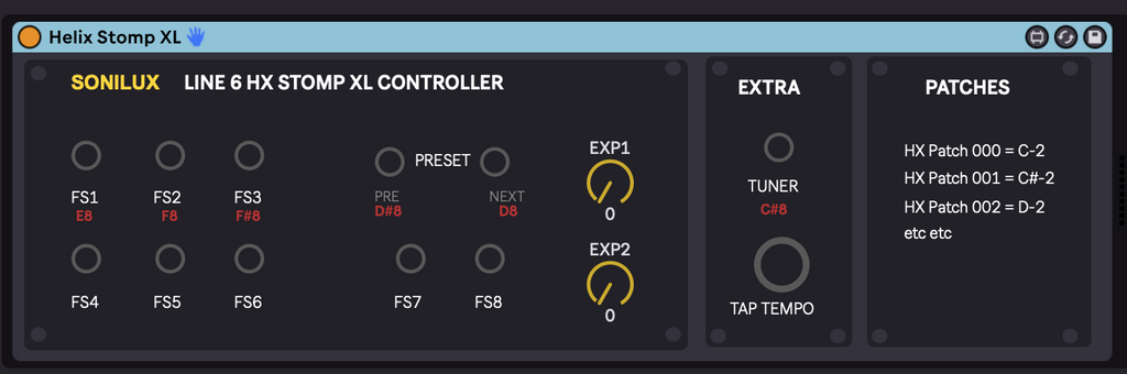 Line 6 HX Stomp XL Ableton Controller - Ableton Max 4 Live
