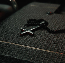 Load image into Gallery viewer, SKYR Satanic Inverted Cross Necklace - Black with Red Bevel