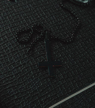 Load image into Gallery viewer, SKYR Satanic Inverted Cross Necklace - Black with Red Bevel