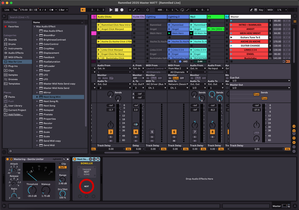 Next Song Mini - Trigger Next Song Session View  - Ableton
