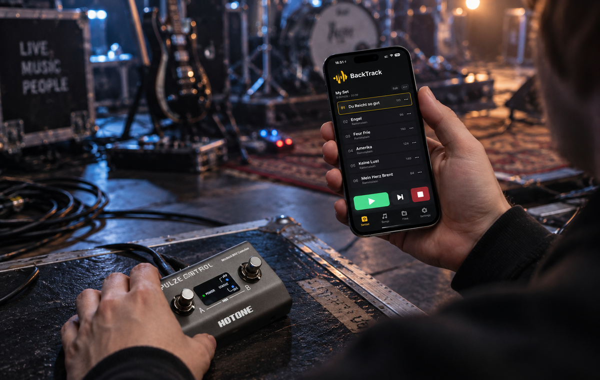 BackTrack live performance mode status display