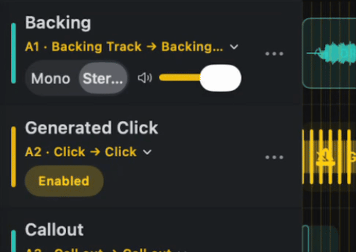 BackTrack multitrack timeline lanes