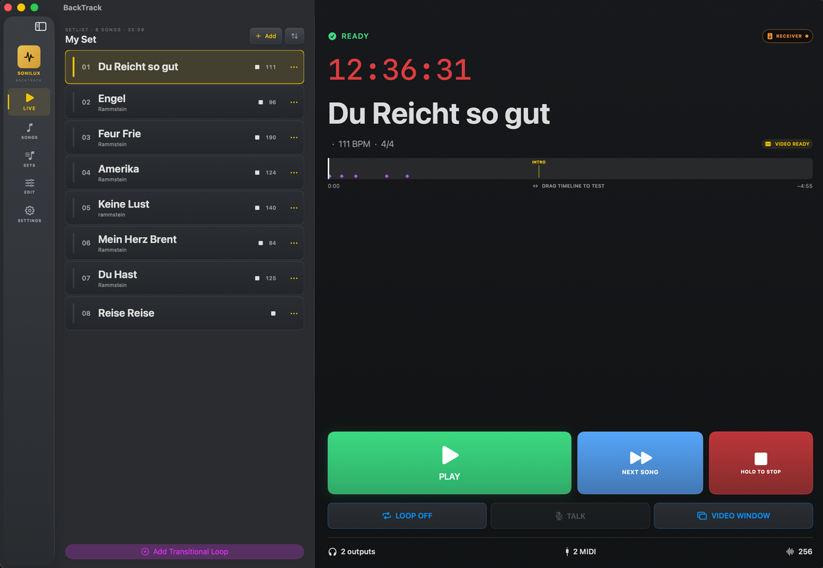 BackTrack song editor running on Mac