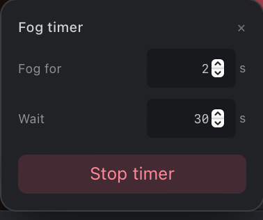 VSDMX automatic fog timer