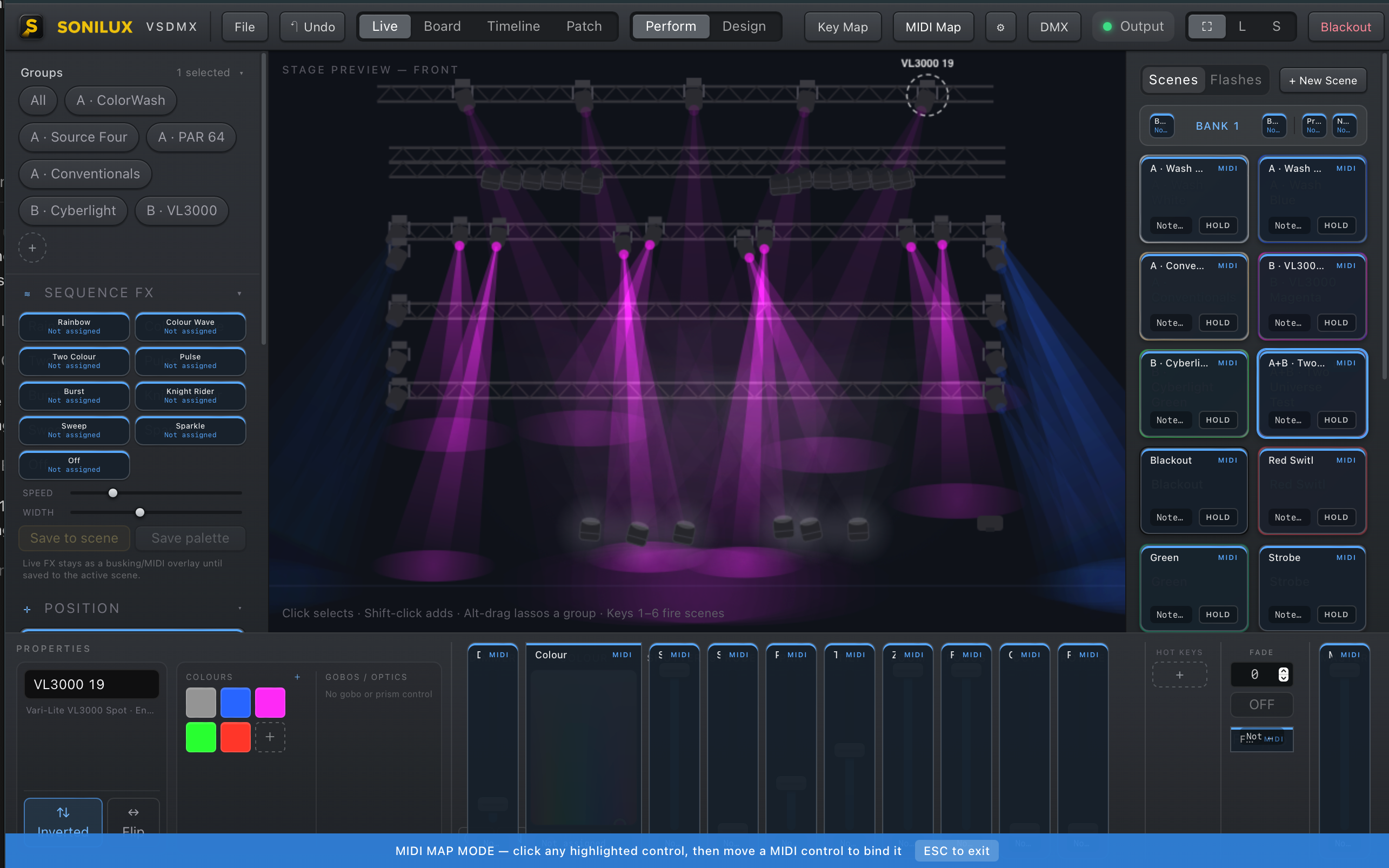 VSDMX MIDI Mapping