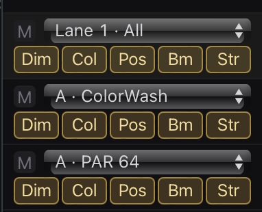 VSDMX fixture and parameter lanes